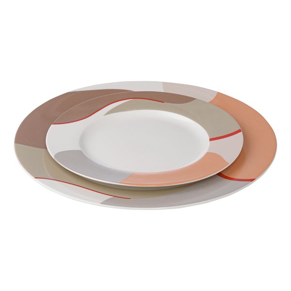 Набор из двух тарелок бежевого цвета с авторским принтом из коллекции freak fruit 22см