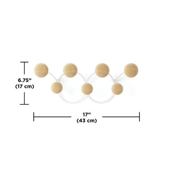 Вешалка для одежды настенная dotsy, белая/натуральное дерево Umbra