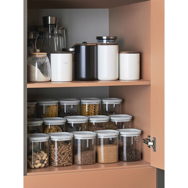 Банка для хранения стеклянная с крышкой 1.5 л, светло-серая Smart Solutions