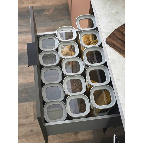 Банка для хранения стеклянная с крышкой 1 л, светло-серая Smart Solutions