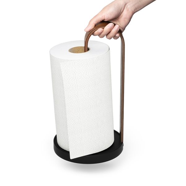 Держатель для бумажных полотенец bellwood, черный/орех Umbra
