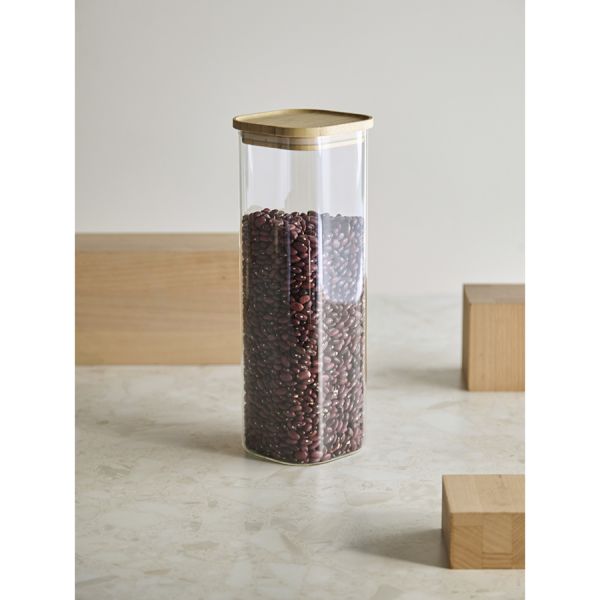 Банка для хранения квадратная glass bamboo 2.2 л Smart Solutions