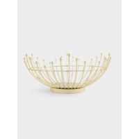 Корзина для фруктов 27 см, металл, золотистая, Бусины, Spin ANNA LAFARG
