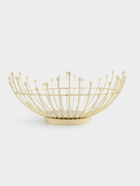 Корзина для фруктов 27 см, металл, золотистая, Бусины, Spin ANNA LAFARG
