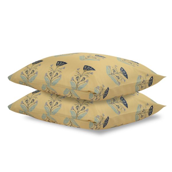 Комплект постельного белья полутораспальный из сатина с принтом 'Летний цветок' из коллекции essenti