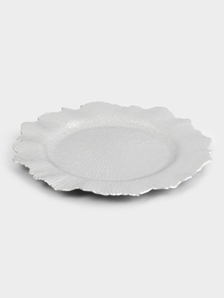 Тарелка подстановочная 33 см, пластик, серебристая, Iceberg ANNA LAFARG