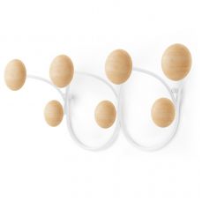 Вешалка для одежды настенная dotsy, белая/натуральное дерево Umbra