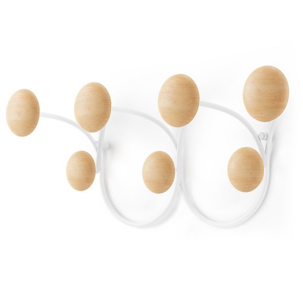 Вешалка для одежды настенная dotsy, белая/натуральное дерево Umbra