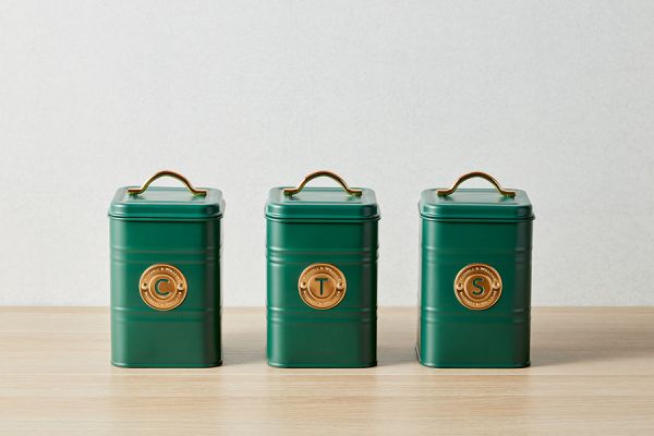 Набор банок для сыпучих продуктов Grandham, зелёные, 1,45 л, 3 шт Maxwell & Williams