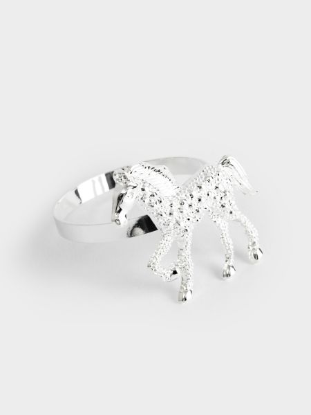 Кольцо для салфеток 5 см, металл, серебристое, Лошадь, Horse ANNA LAFARG
