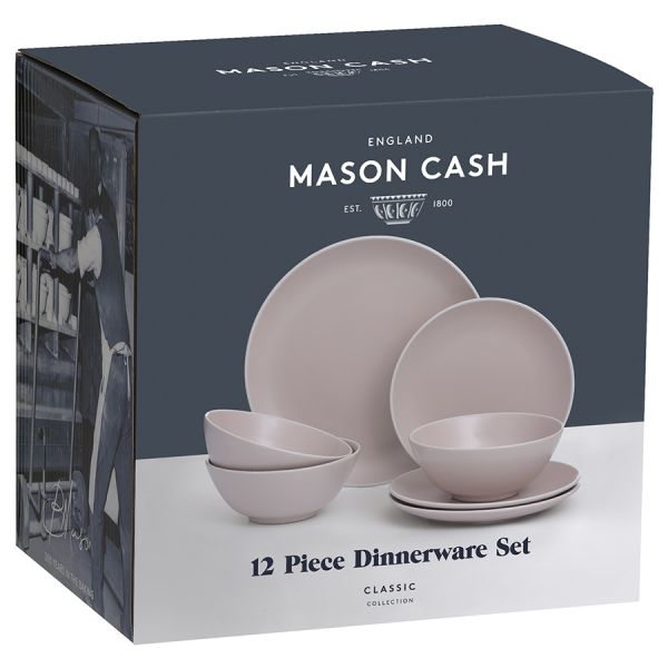 Набор обеденной посуды classic 12 предметов розовый Mason Cash