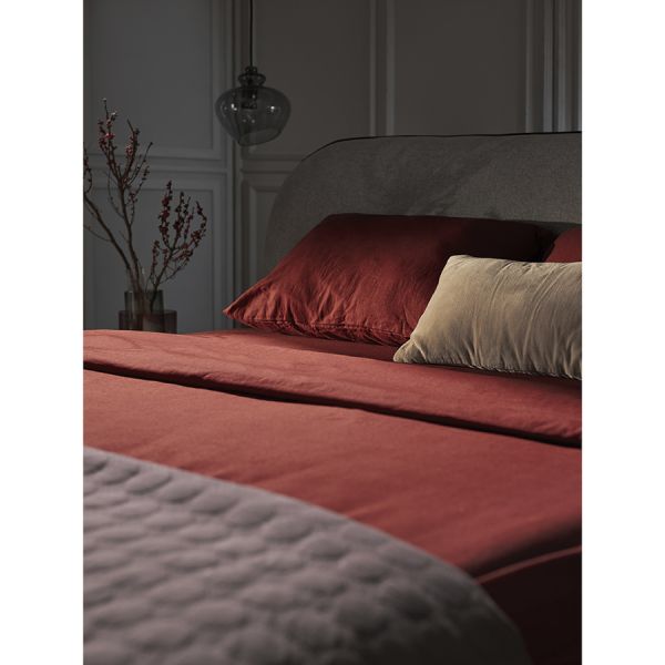 Комплект постельного белья изо льна и хлопка цвета копченой паприки из коллекции essential, 150х200 см Tkano