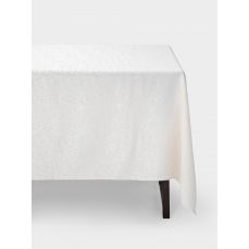 Скатерть 160х160 см, жаккард, полиэстер/лен, бежевая, Цветы, Vernazza