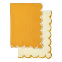 Набор кухонных полотенец с контрастным кантом горчичного цвета из коллекции trendy ruffles, 50х70 см Tkano