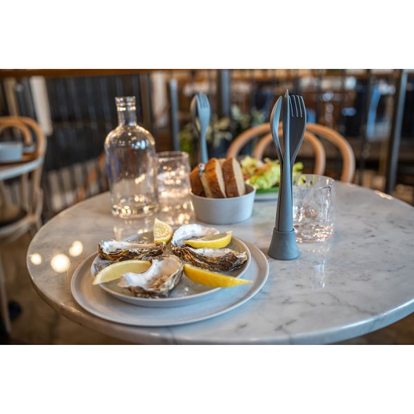 Тарелка connect organic 25,5 см серая