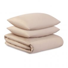 Комплект постельного белья из премиального сатина бежевого цвета из коллекции essential, 200х220 см Tkano