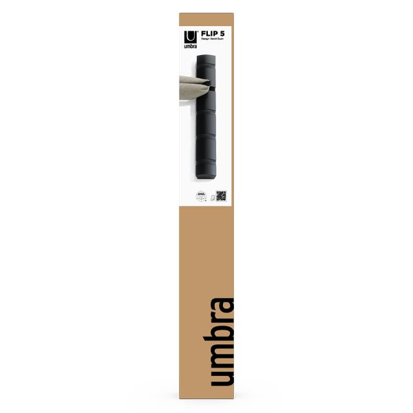 Вешалка настенная flip 50.8 см, 5 крючков, черная, Umbra, 318850-040
