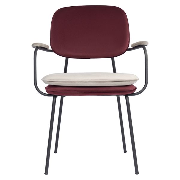 Стул с подлокотниками pea, велюр, бордовый/бежевый Bergenson Bjorn