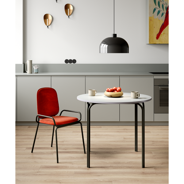 Столик кофейный ror, D50 см, черный/серый Latitude