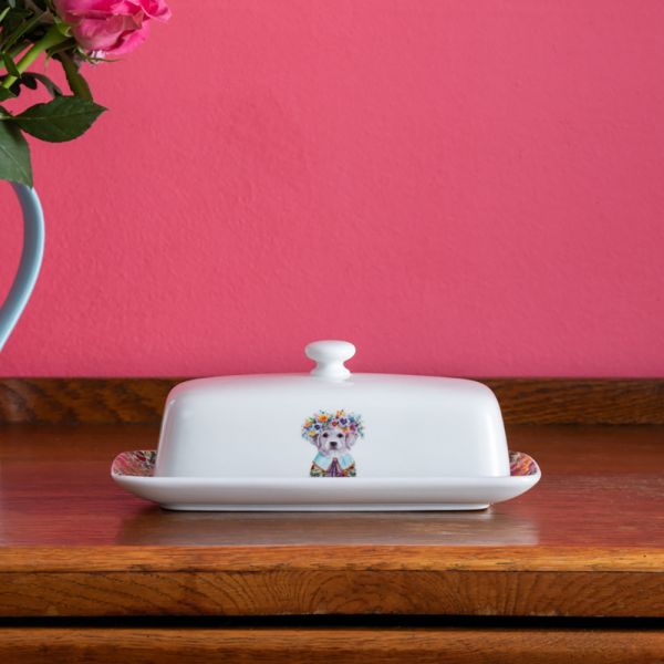 Масленка 21x11 см, фарфор, белый, декор, Mikasa Hampton KITCHEN CRAFT