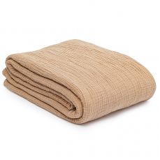 Покрывало двухстороннее из многослойного муслина цвета охры из коллекции essential, 230x250 см Tkano
