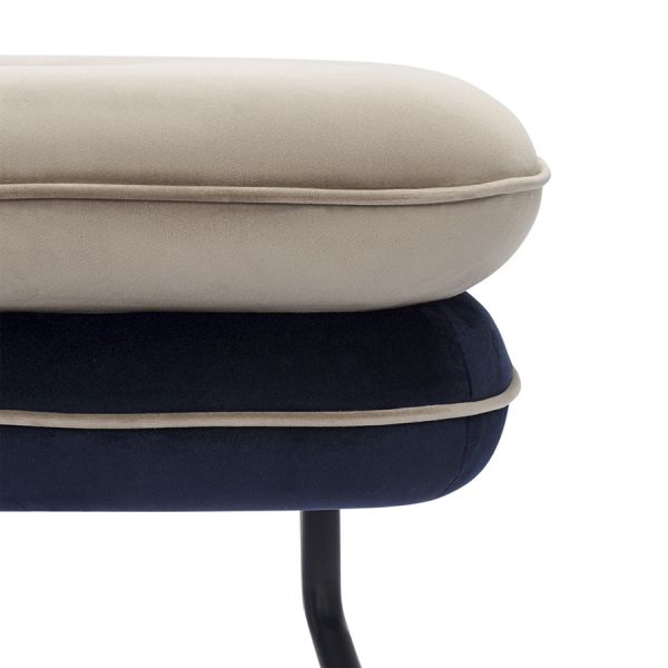 Пуф pea, велюр, бежевый/темно-синий Bergenson Bjorn