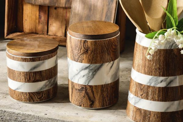 Банка для сыпучих продуктов Wood&Marble, 17х11,5 см, 1,1 л Home & Style