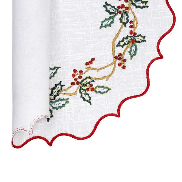 Набор из двух салфеток под приборы festive wreath из коллекции new year essential, D38 см Tkano