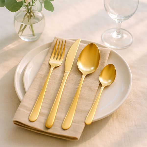 Набор столовых приборов pure на 6 персон, 24 предмета, золотистые матовые Liberty Jones