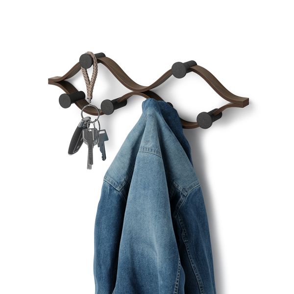 Вешалка настенная montage, 6 крючков, черный/орех Umbra
