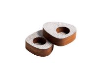 Магнитные подсвечники для чайных свечей фигурные, набор 2 шт, цвет бело-серый, NUPO LIND DNA 98980