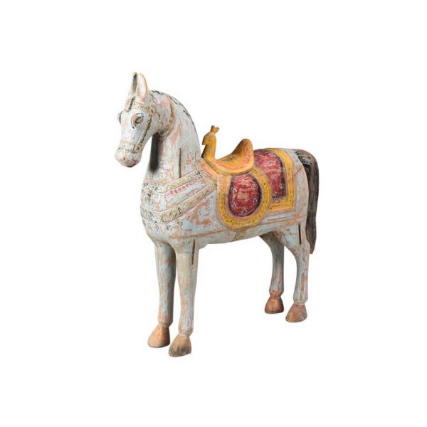 Лошадь декоративная XIX век, Индия 20x84x94 см natural ROOMERS ANTIQUE