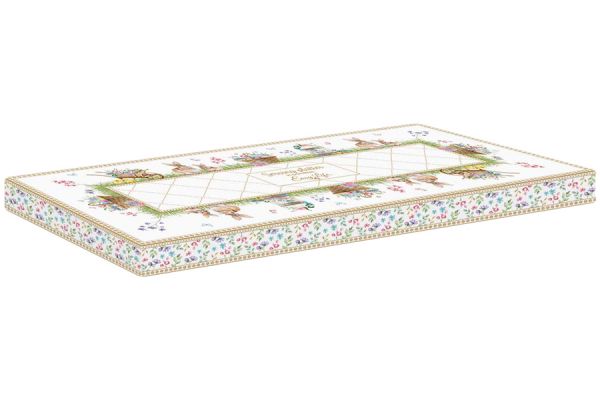 Блюдо 35х15 см, фарфор, белое, Корзина с цветами, прямоугольное, Spring Bloom Easy Life