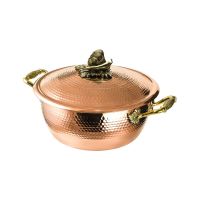 Кастрюля 3,5л медная с лужением кованая с крышкой Чеснок 'КМ'