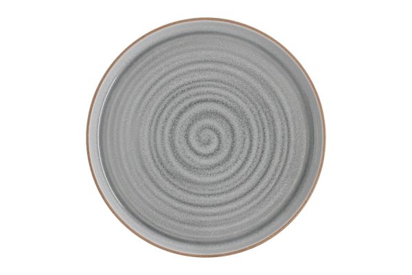 Тарелка закусочная 21 см, керамика, серая, Спираль, Dallas Home & Style