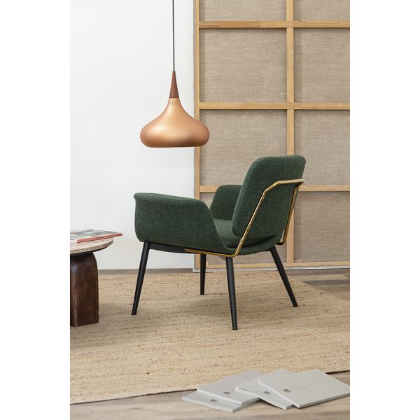 Лаунж-кресло hilde, букле, темно-зеленое Bergenson Bjorn
