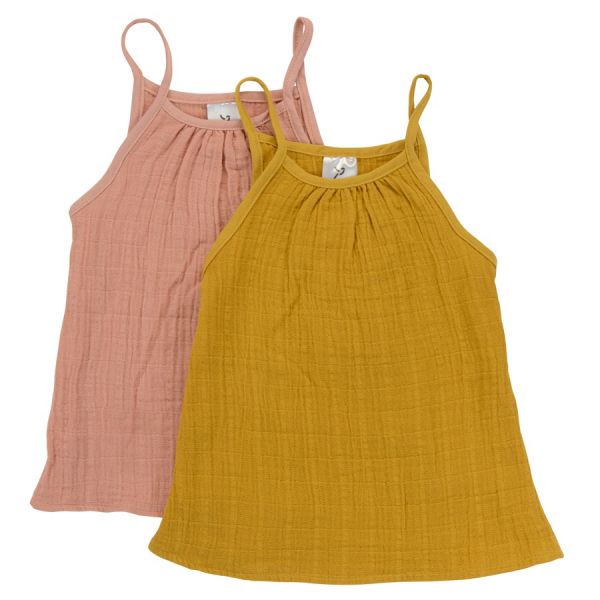 Топ из хлопкового муслина горчичного цвета из коллекции essential 3-4y