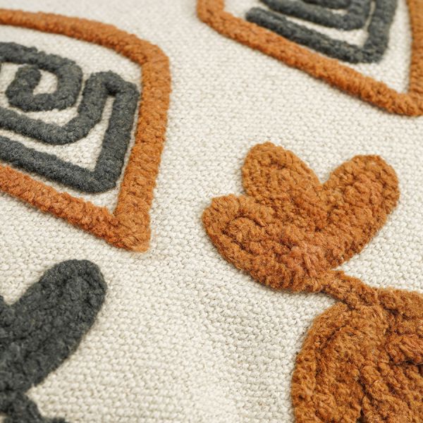 Подушка декоративная с бахромой и вышивкой abstract play из коллекции ethnic, 30х45 см Tkano