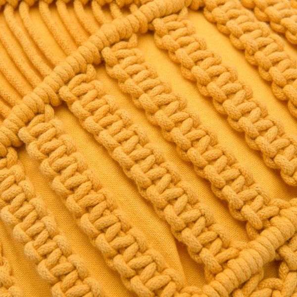Чехол на подушку макраме горчичного цвета из коллекции ethnic 35х60 см