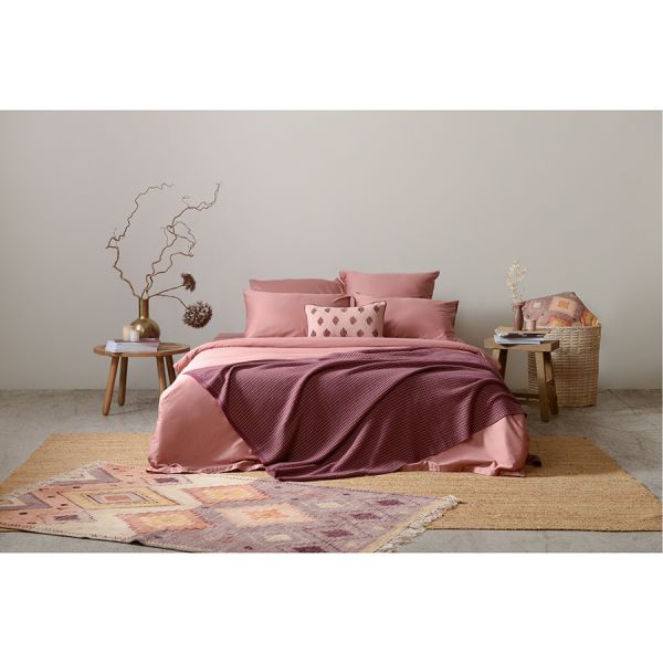 Чехол на подушку из хлопкого бархата с этническим орнаментом цвета лаванды из коллекции Ethnic 45х45 см