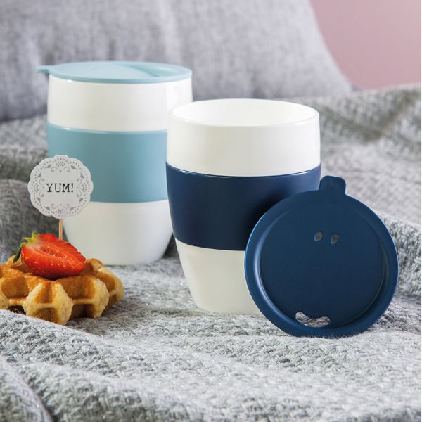 Термокружка aroma to go 400 мл черно-белая