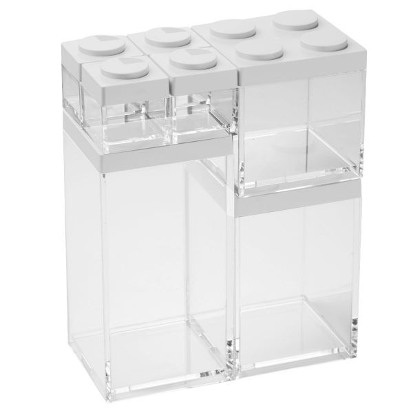 Контейнер квадратный 100/500/1000/1500 мл белый Omada, набор 4 шт