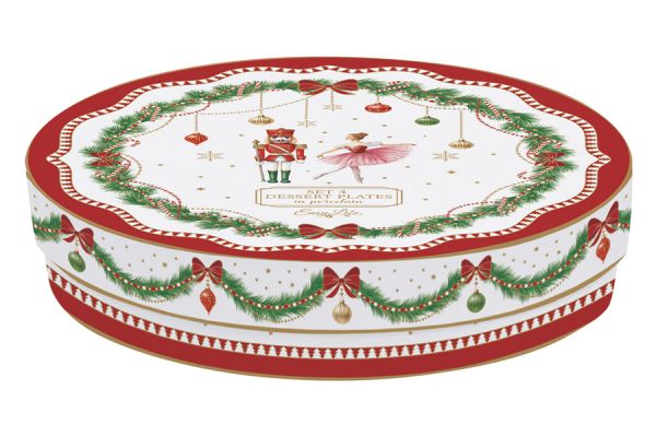 Тарелка десертная 19 см Микс, Magie de Noel, 4 шт, фарфор, белая Easy Life