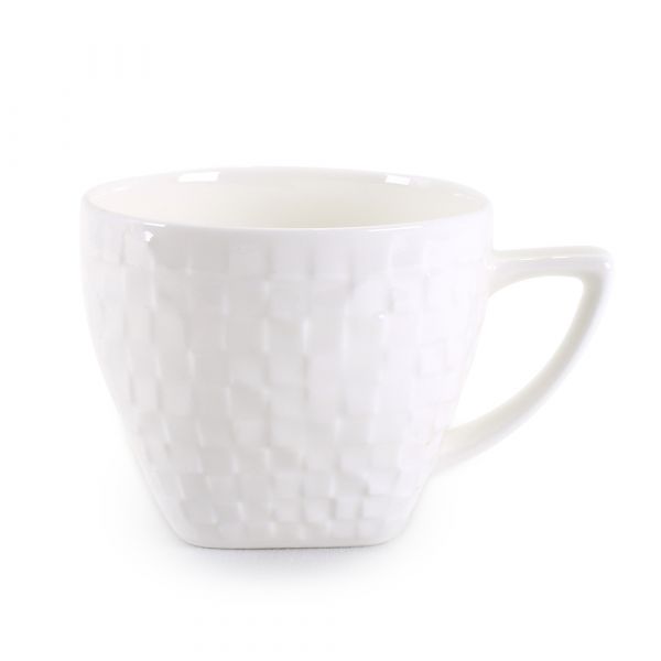 Чайная пара квадрат 250 мл, белый костяной фарфор, АККУ