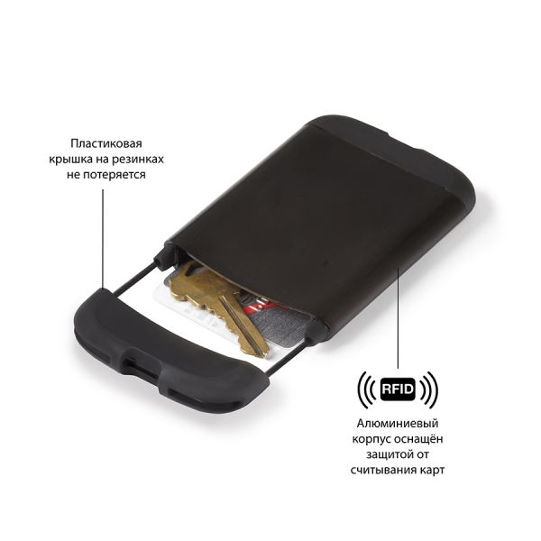 Визитница bungee, черная Umbra