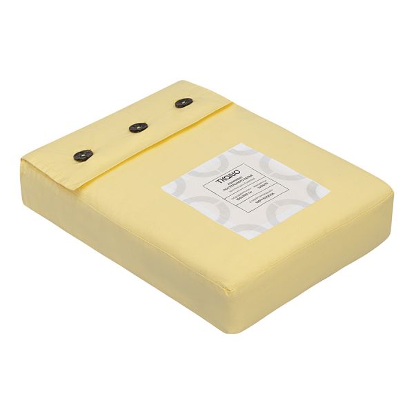 Комплект постельного белья из стираного перкаля светло-желтого цвета из коллекции essential, 150х200 см Tkano