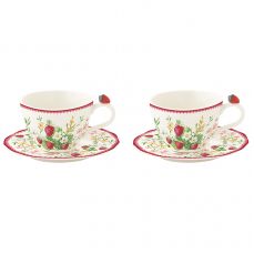 Набор чашек с блюдцем jardin des fraises, 120 мл, 2 шт Easy Life R3405/JARF