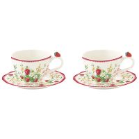 Набор чашек с блюдцем jardin des fraises, 120 мл, 2 шт Easy Life R3405/JARF