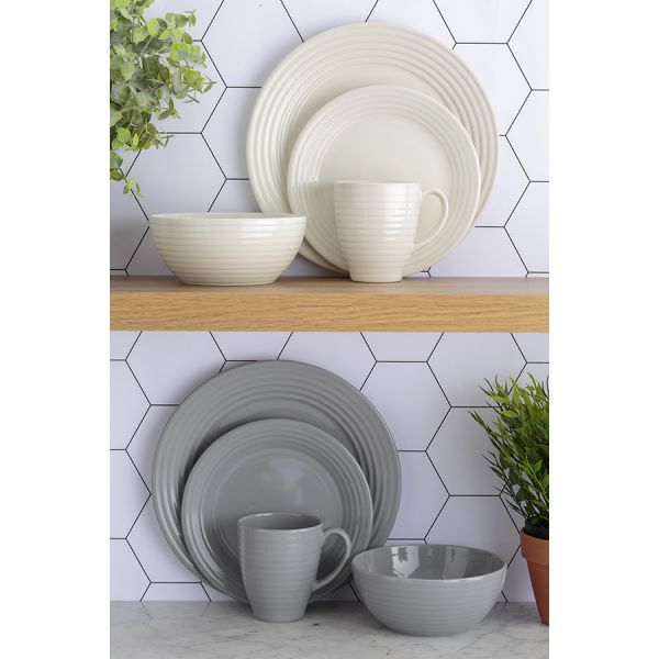 Тарелка обеденная living d 27 см серая