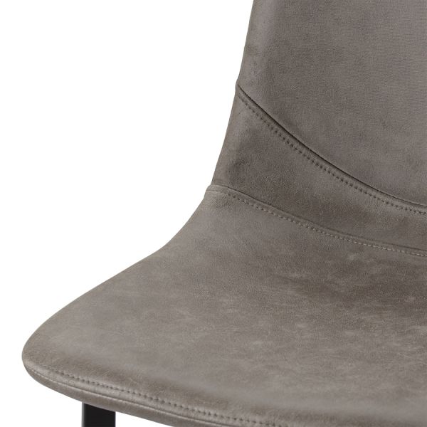 Стул барный Hugh экокожа серо-коричневый Bergenson Bjorn